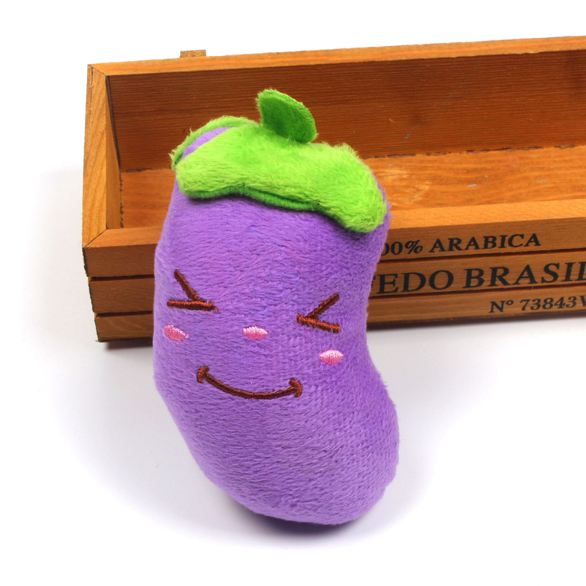 Squeaky Plush Eggplant Dog Toy