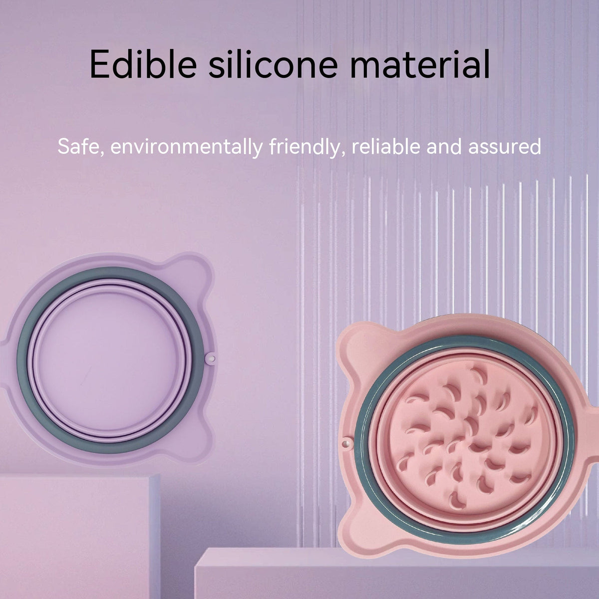 Foldable Silicone Double Pet Bowl