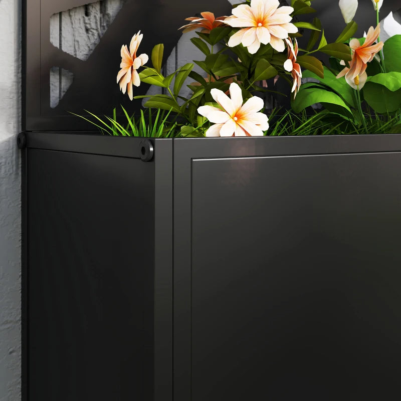 Metal Planter with Privacy Screen
