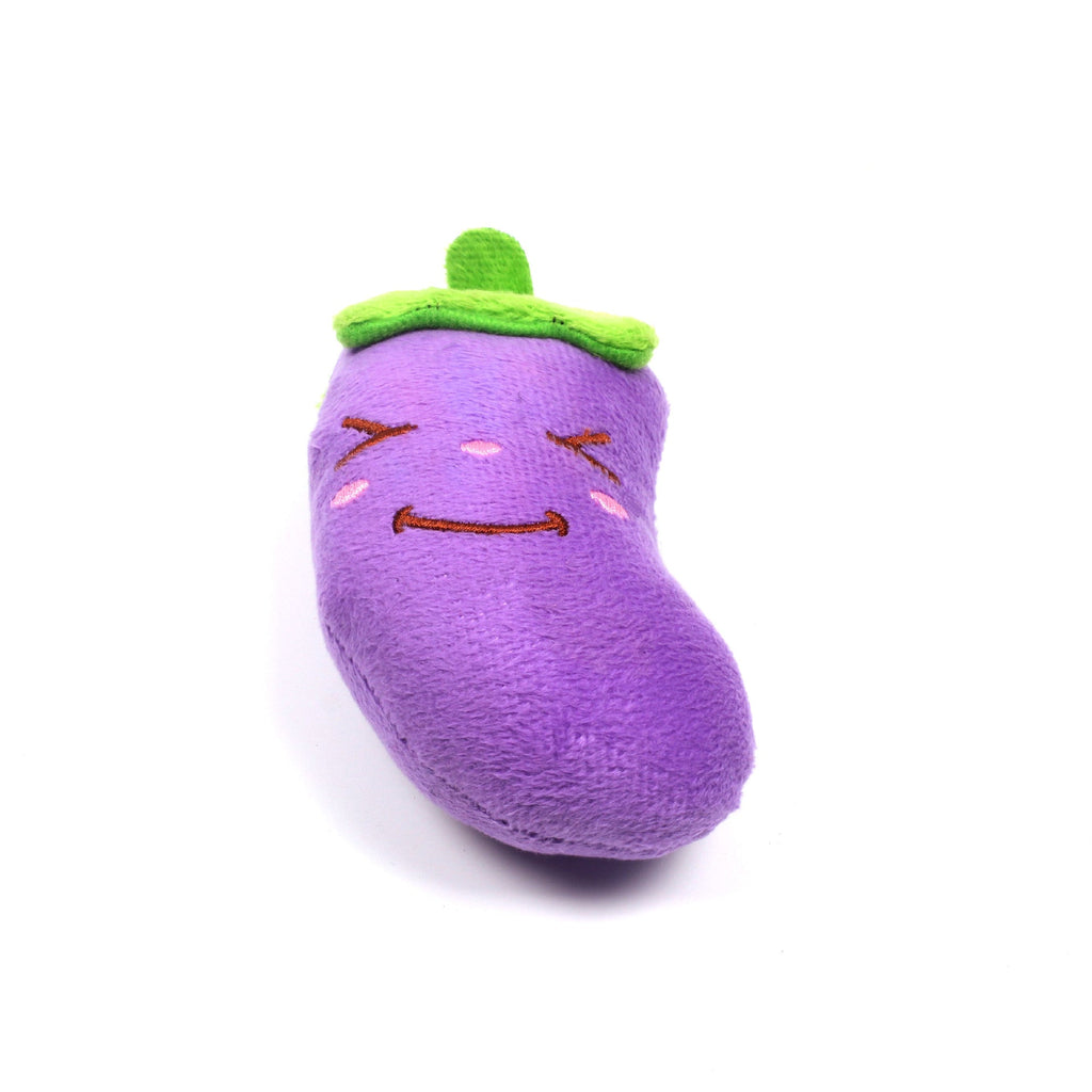 Squeaky Plush Eggplant Dog Toy