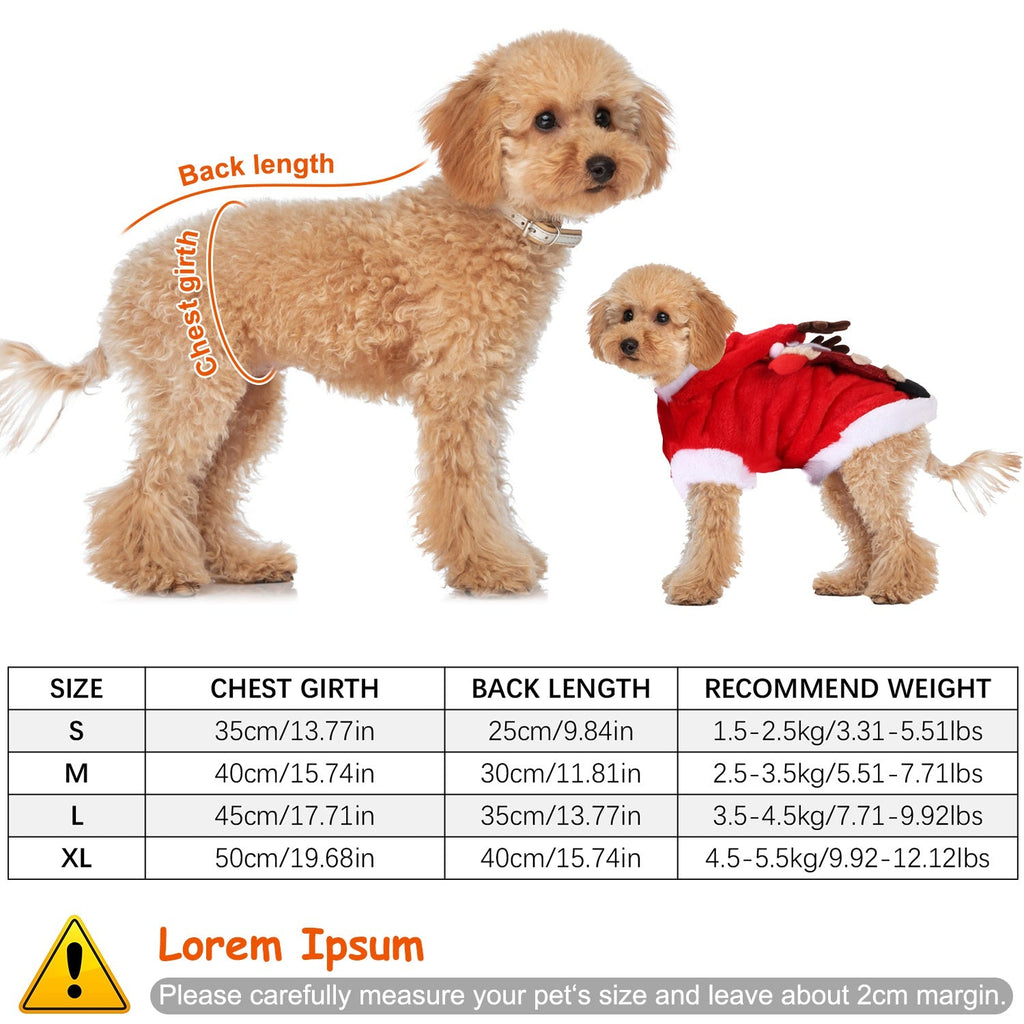 Santa Reindeer Pet Costume