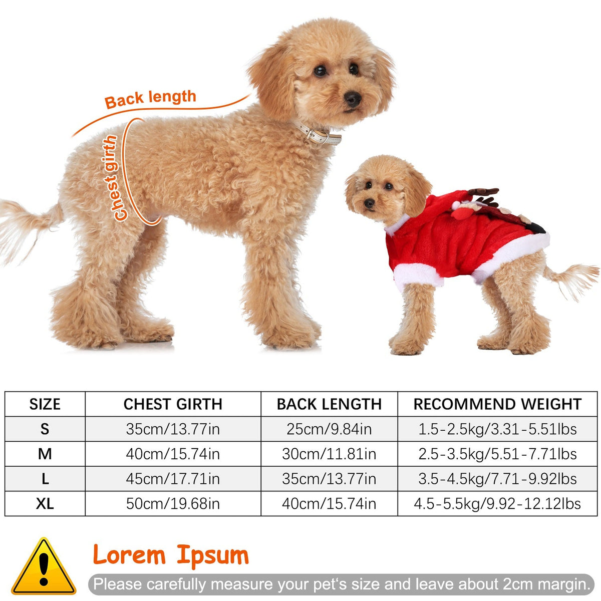 Santa Reindeer Pet Costume