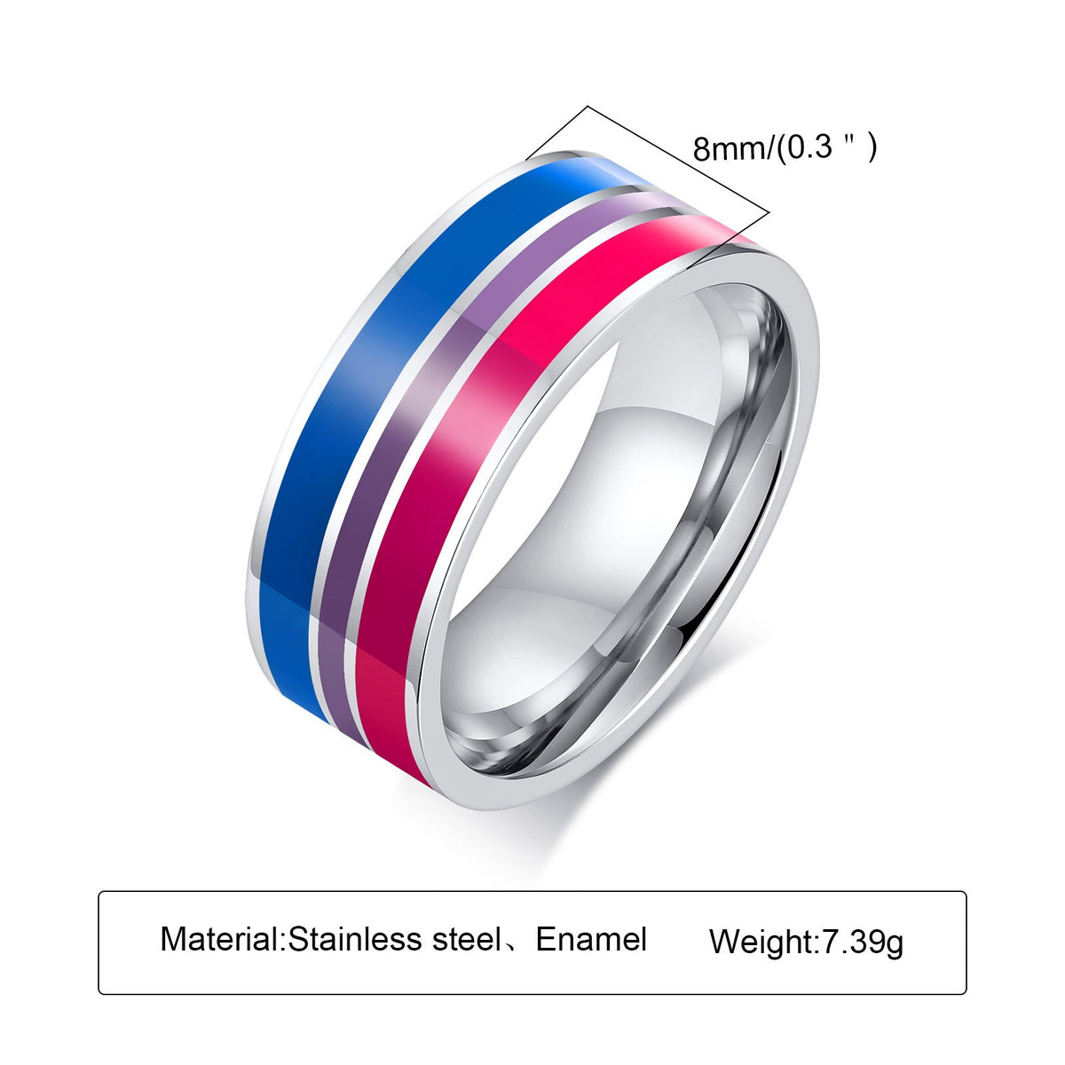 Rainbow Titanium Steel Ring