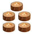 Wooden Candle Holder with Candles