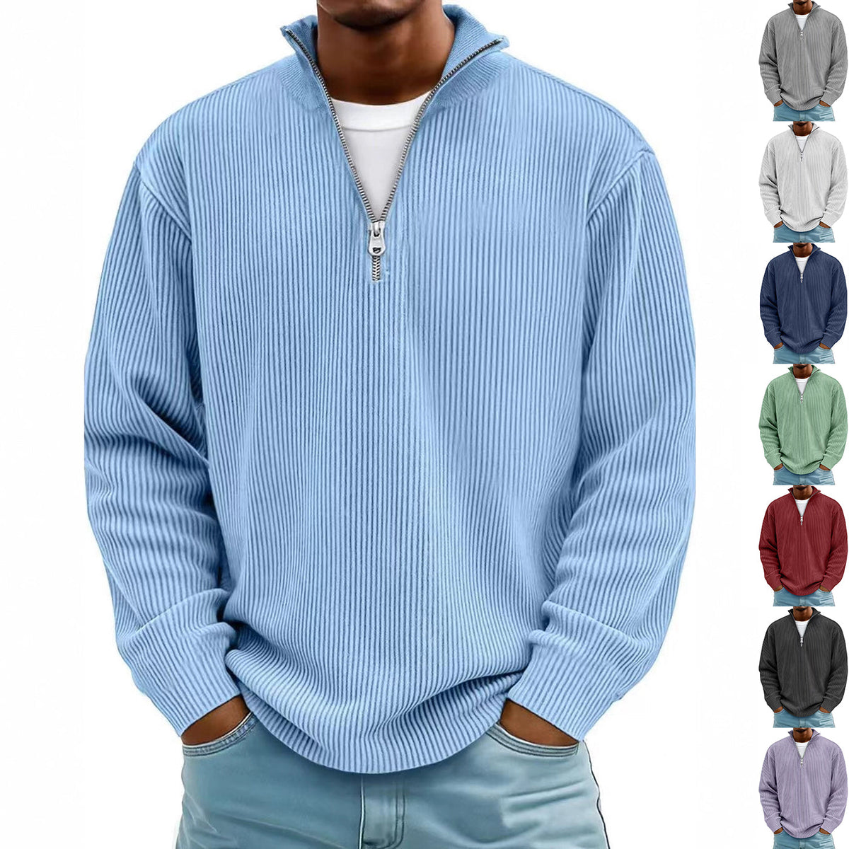 Men's Corduroy Quarter-Zip Pullover