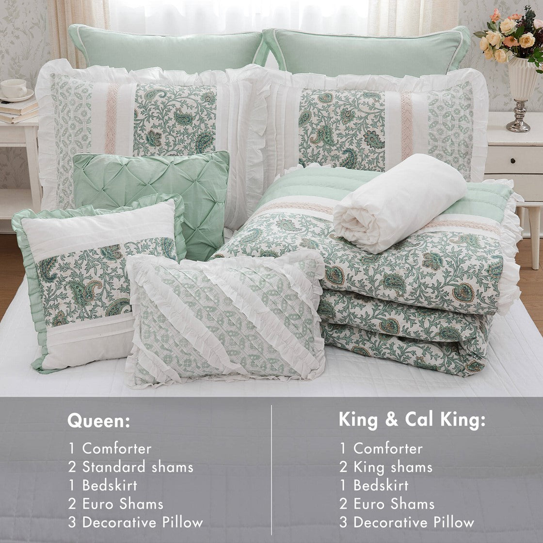 9-Piece Cotton Comforter Set (King)