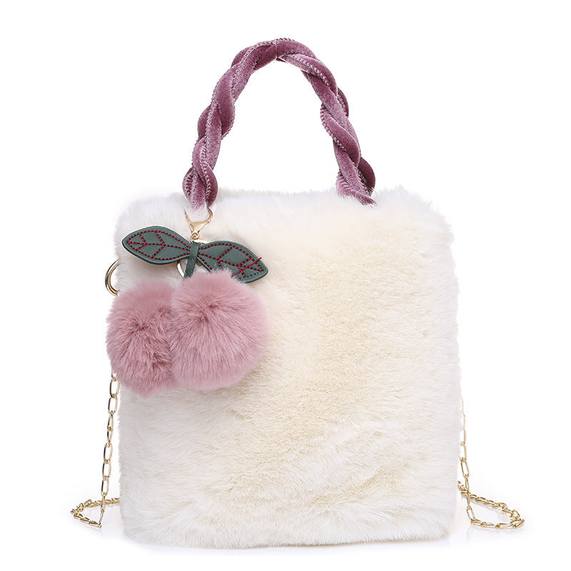 Plush Bucket Tote Bag