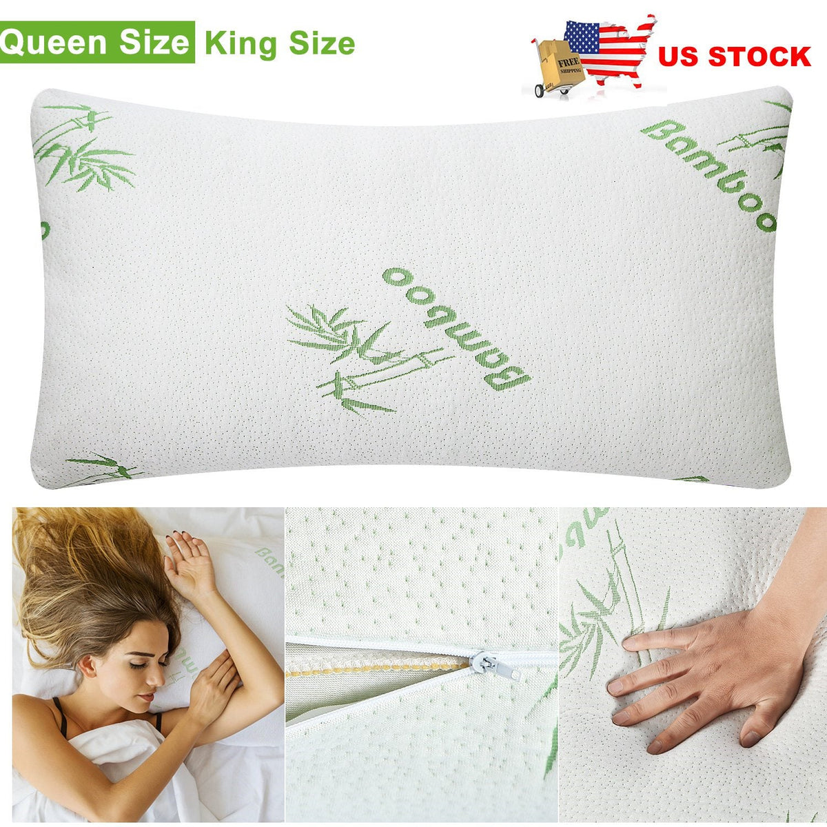 Memory Foam Pillow with Bamboo-Rayon Cover