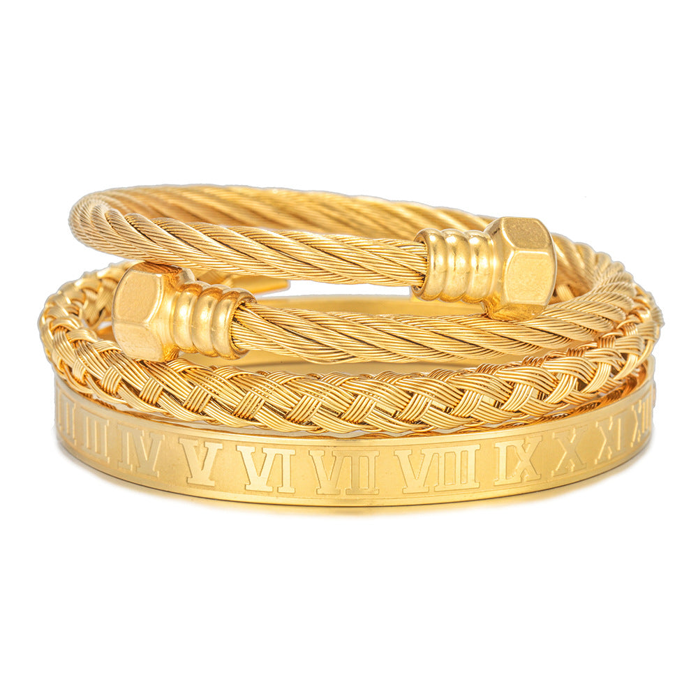 Roman Numeral Bangle Set