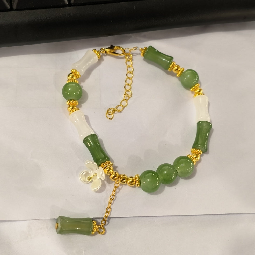 Bamboo-Link Flower Bracelet