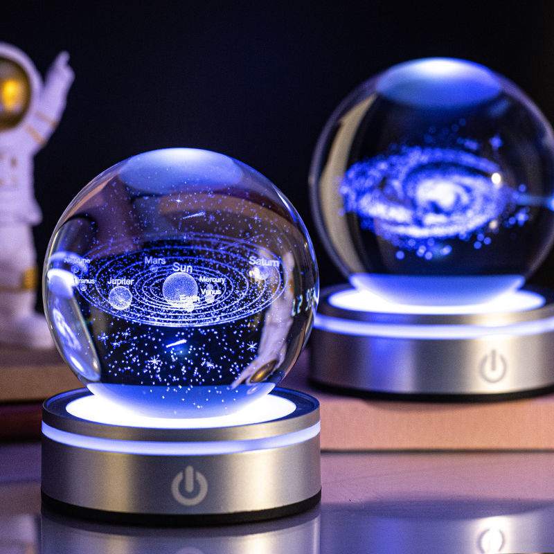 3D Engraved Crystal Ball Night Light