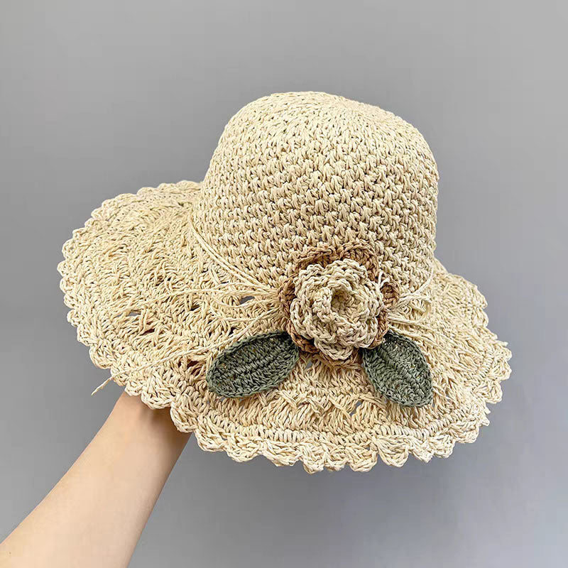 Woven Flower Straw Sun Hat