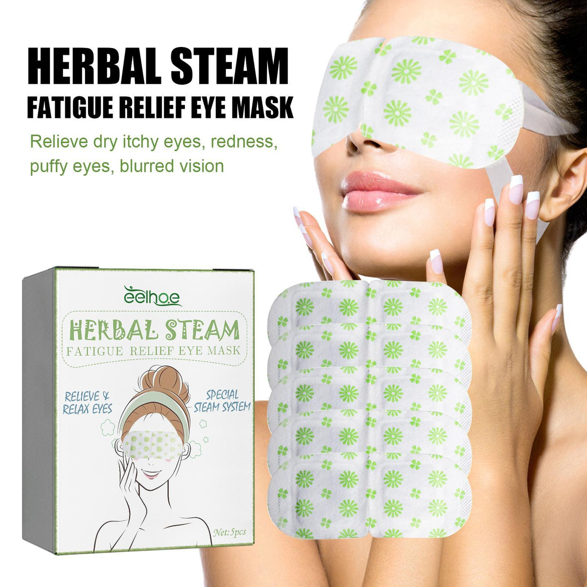 Self-Heating Steam Eye Masks (5-Pack)