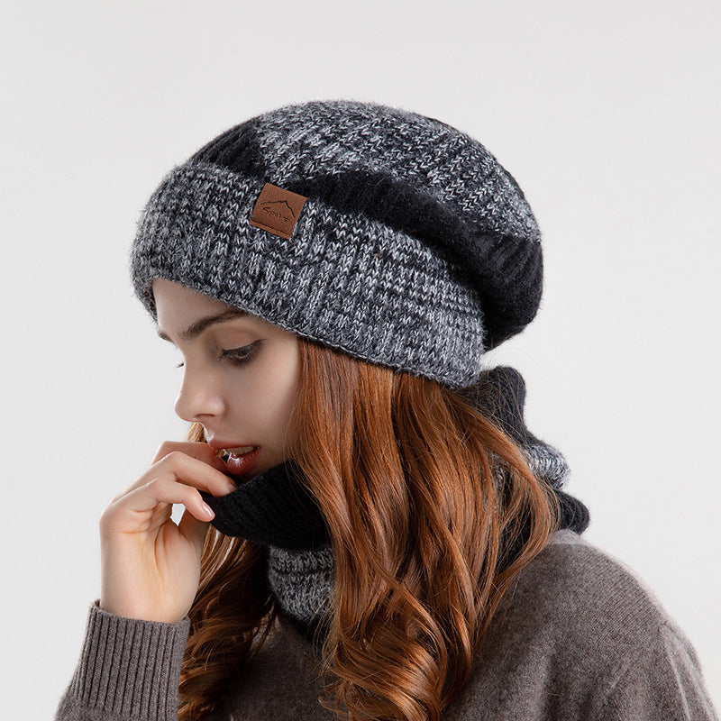 Knit Hat & Scarf Set with Earflaps