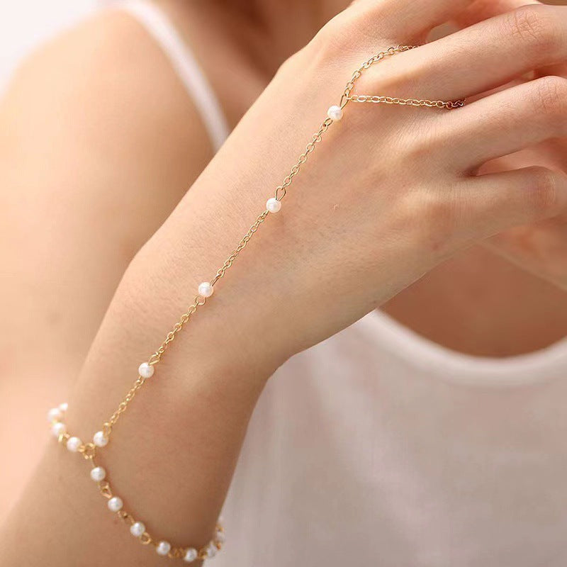 Golden Beads & Pearl Bracelet