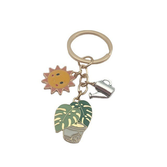 Cactus & Sun Keychain
