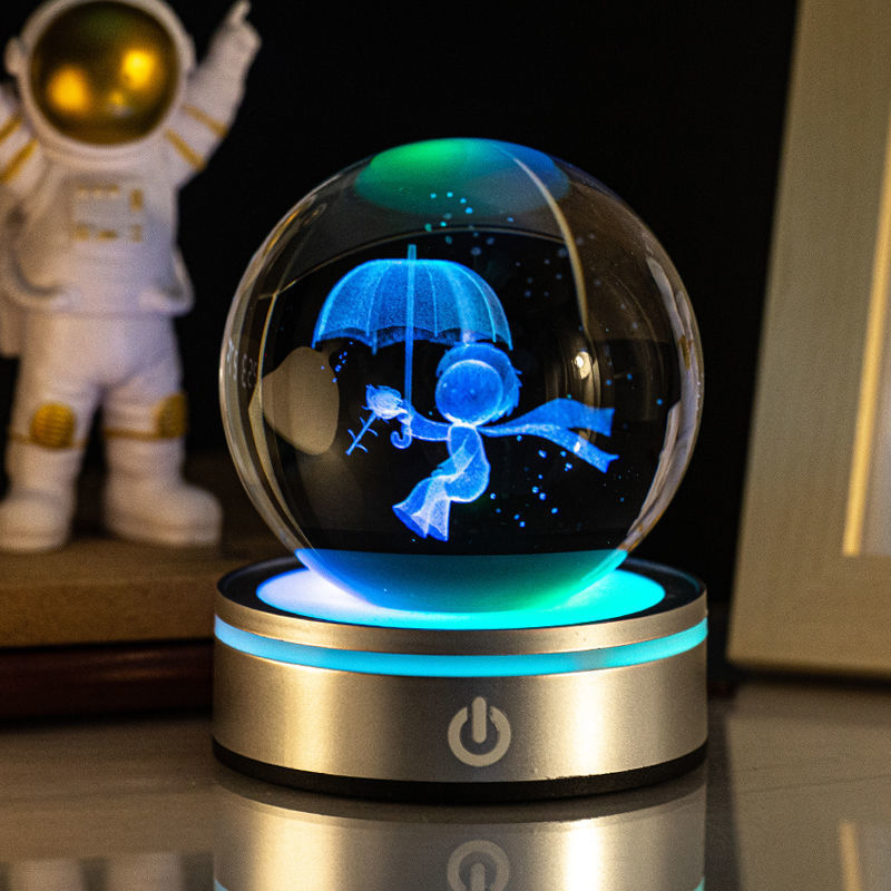 3D Engraved Crystal Ball Night Light