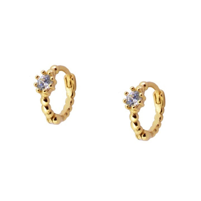 Rhinestone Round Earrings
