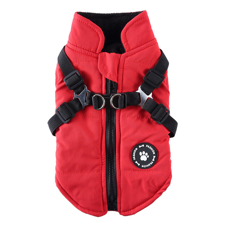 Padded Dog Coat with Harness Opening
