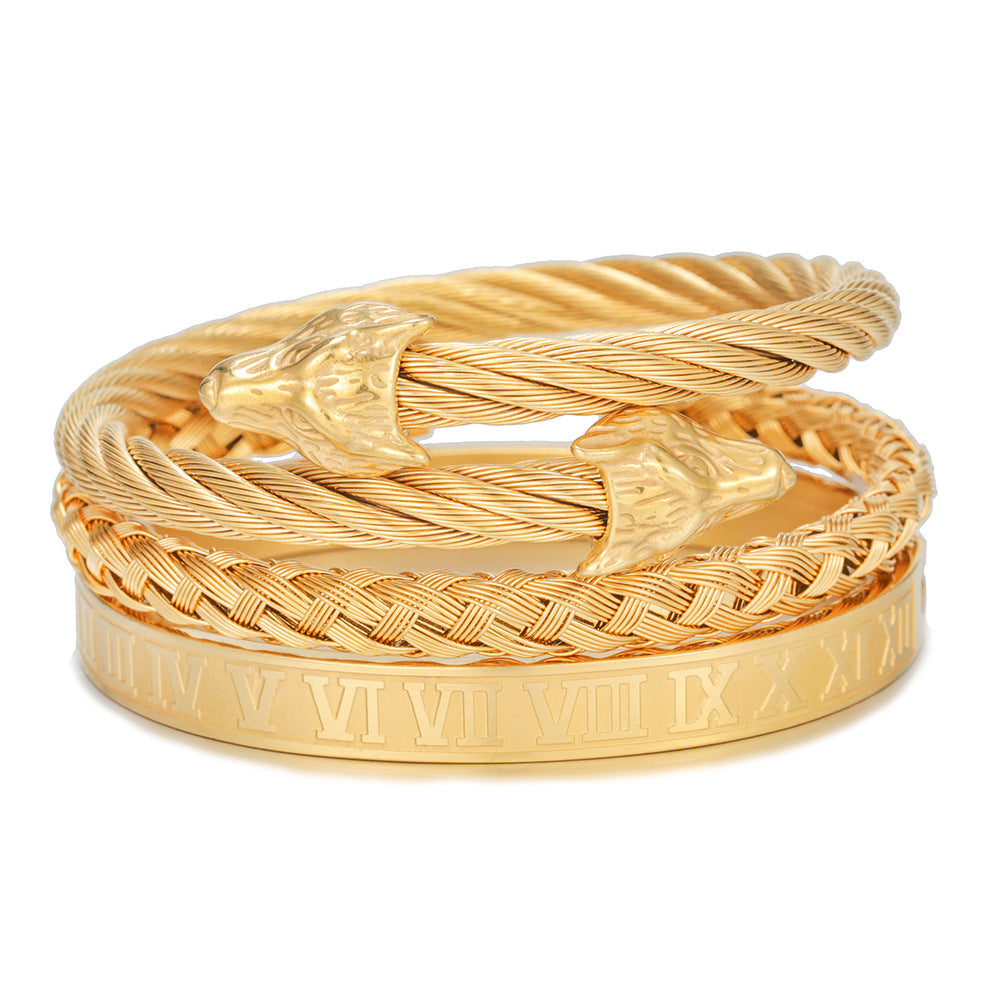 Roman Numeral Bangle Set