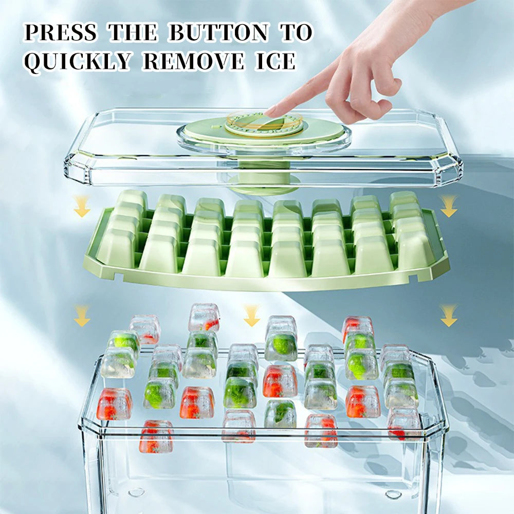 Press-Release Ice Cube Tray with Bin