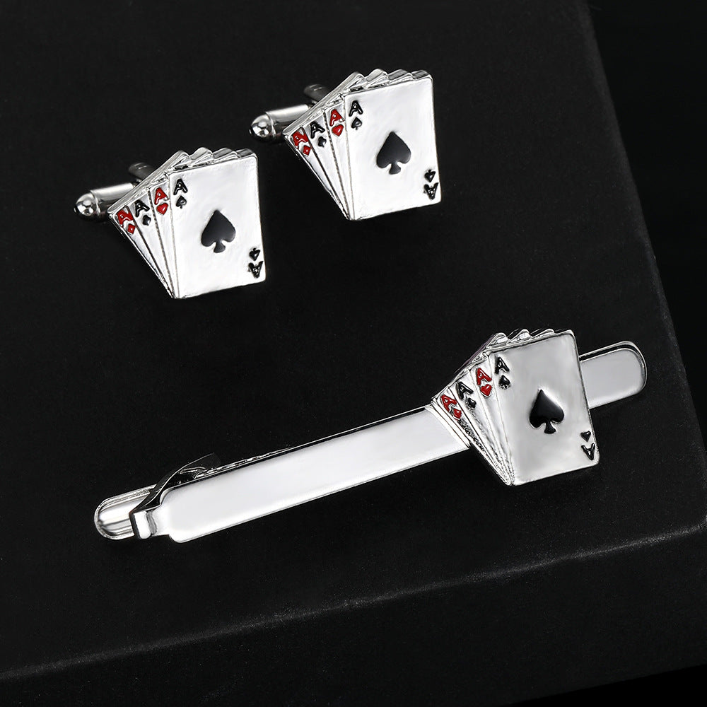 Playing Card Cufflinks & Tie Clip