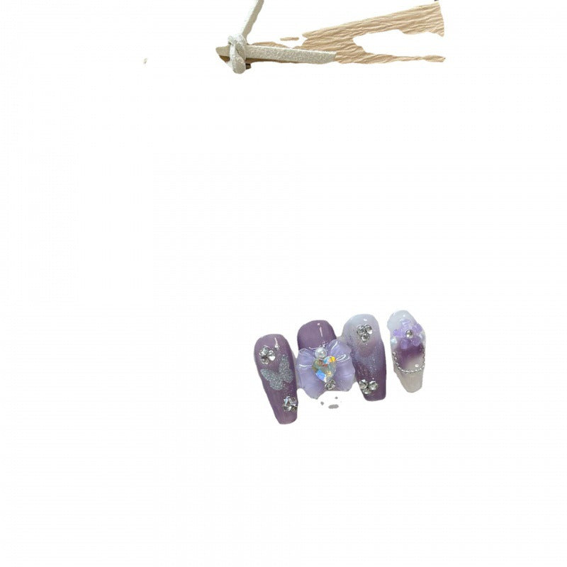 Handmade Press-On Nails – Iris Butterfly