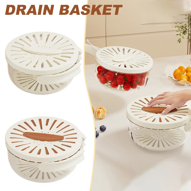 Draining Fruit Basket with Lid