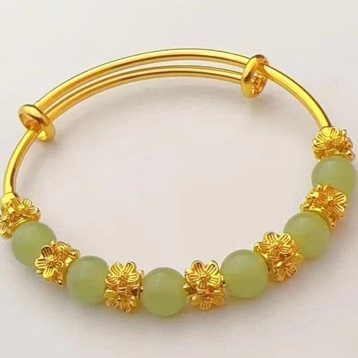 Chalcedony Flower Slider Bracelet