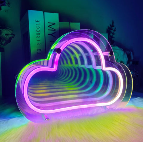 Infinity Mirror Neon Cloud Lamp
