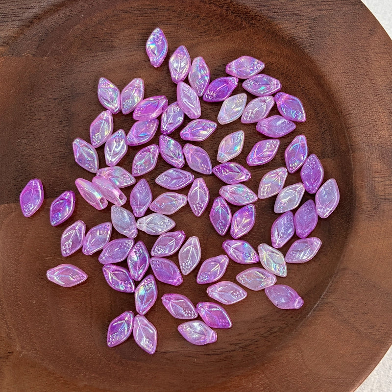 Glow-in-the-Dark Acrylic Leaf Beads