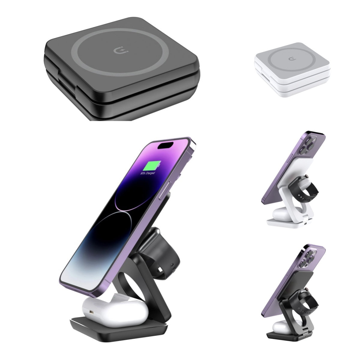 Foldable 3-in-1 Magnetic Travel Charger