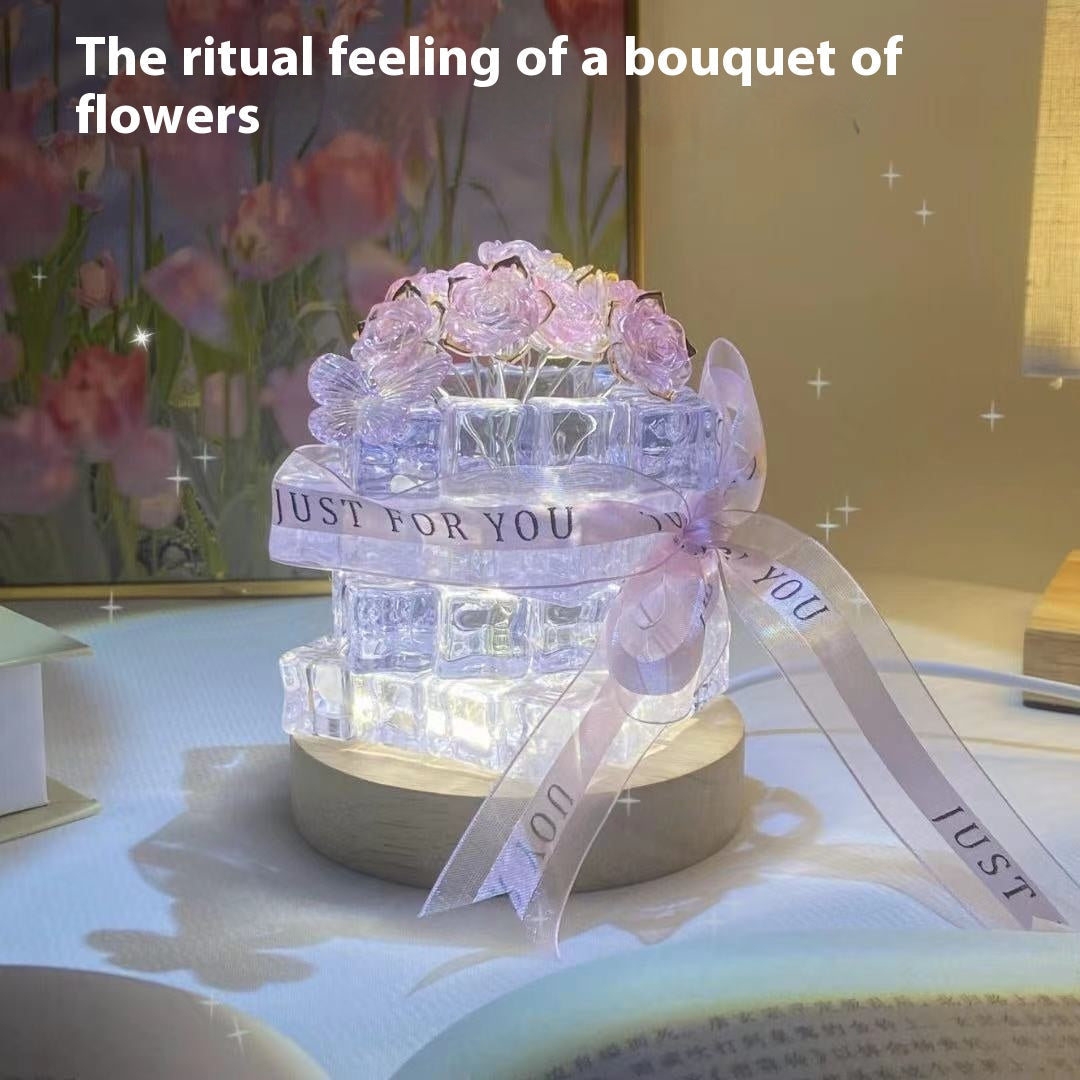 DIY Ice Cube Rose Night Light