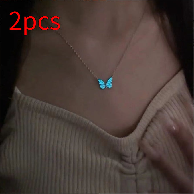 Glow-in-the-Dark Butterfly Necklace & Bracelet