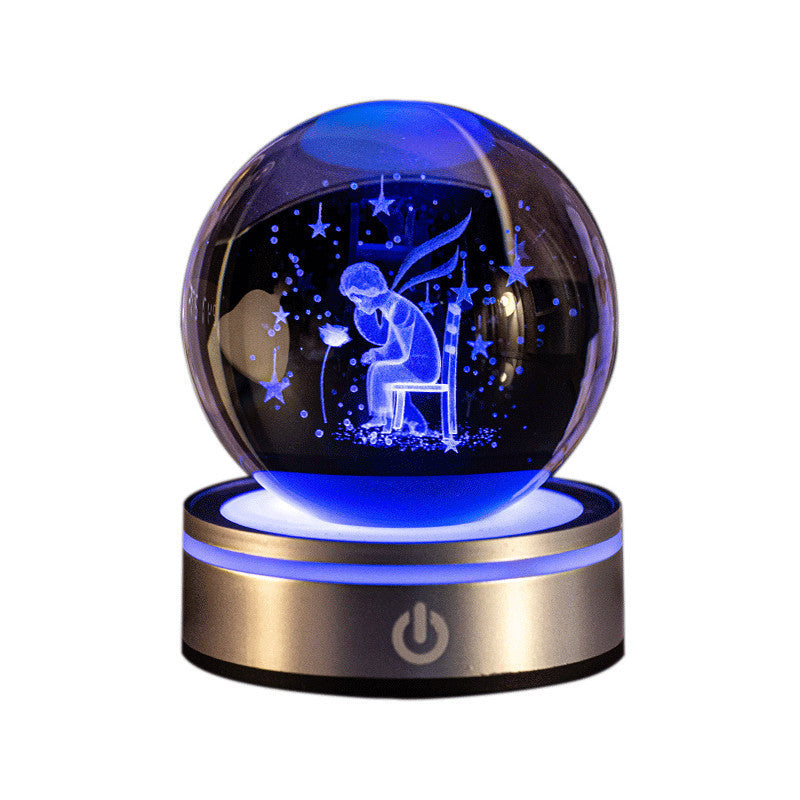 3D Engraved Crystal Ball Night Light