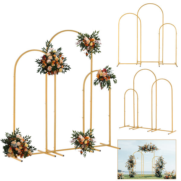 Gold Metal Wedding Arch Set (3 pcs)