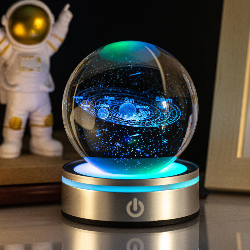 3D Engraved Crystal Ball Night Light