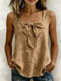 Women's Square-Neck Linen-Blend Tank