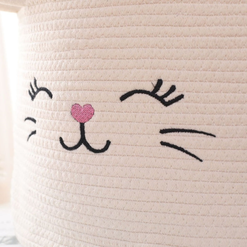 Hand-Woven Cotton Rope Basket
