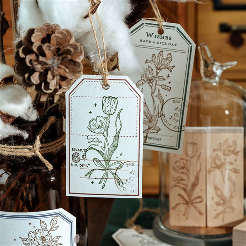 Vintage Flower Wooden Stamp