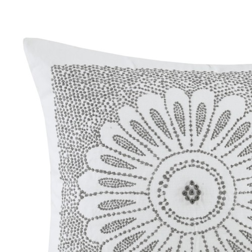 Embroidered Cotton Throw Pillow