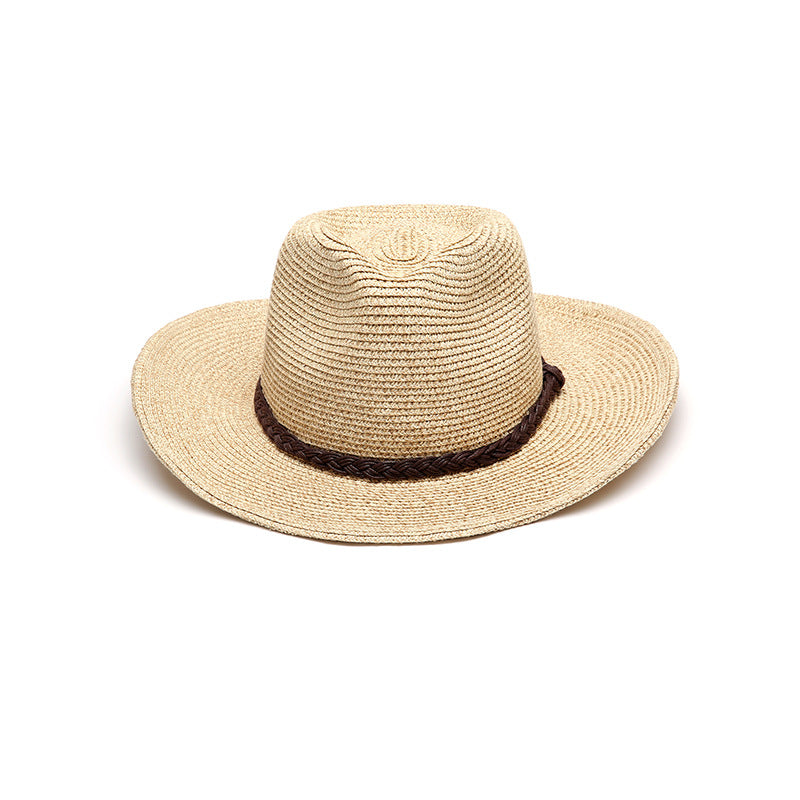 Foldable Wide-Brim Straw Sun Hat