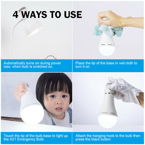 Rechargeable Emergency LED Bulb with Hook