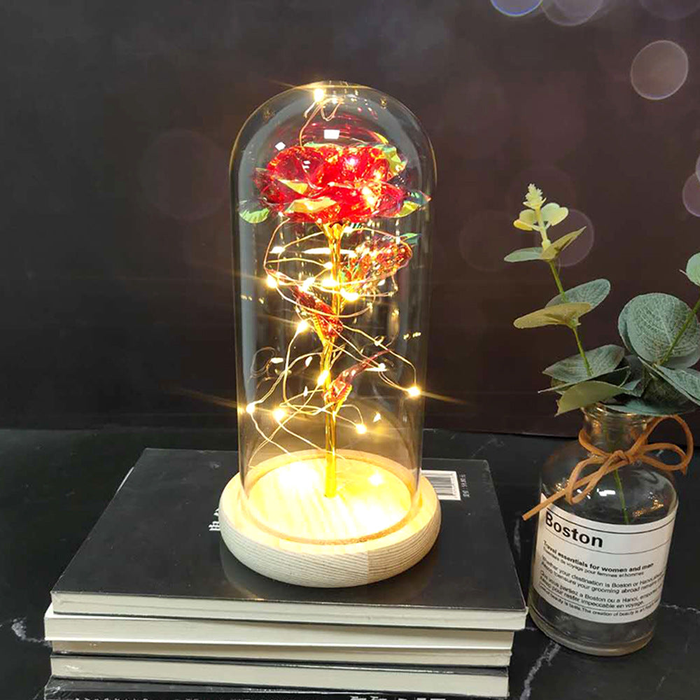 Eternal Rose in Glass Dome with LED Lights