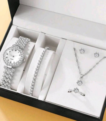 Rhinestone Watch & Jewelry Gift Set