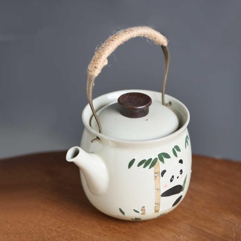 Hand-Painted Panda Teapot