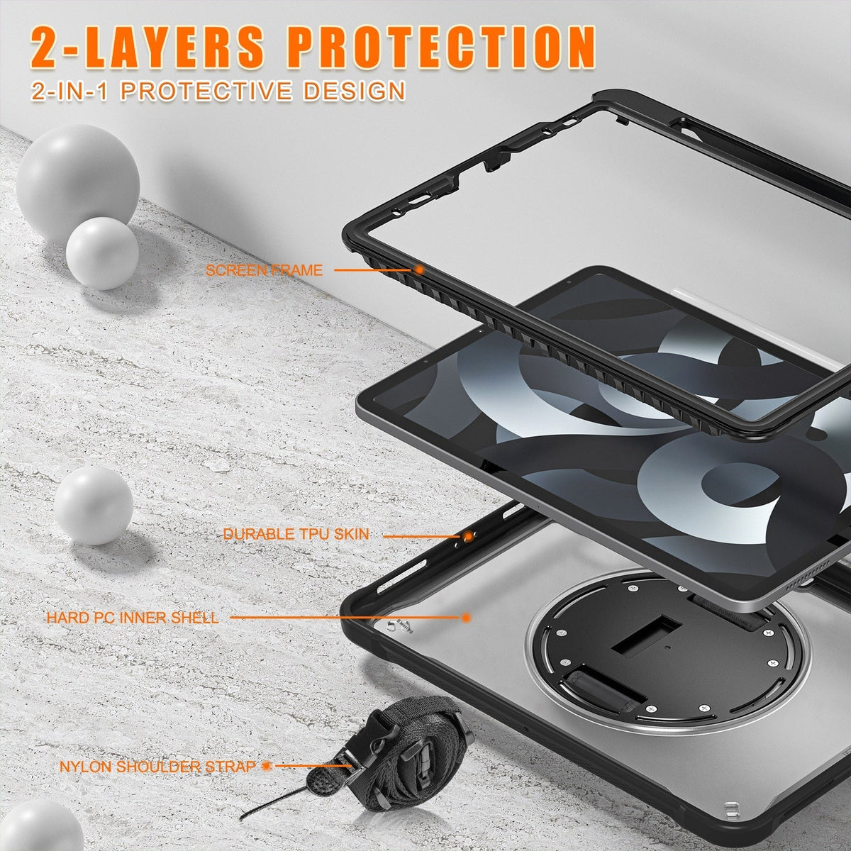 iPad mini 6 Rotating Case with Strap