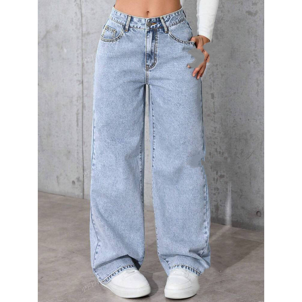 High-Waist Straight Jeans