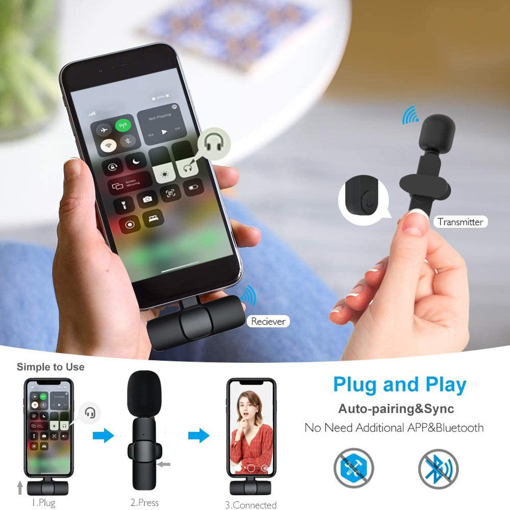 Wireless Lavalier Microphone for iPhone & Android