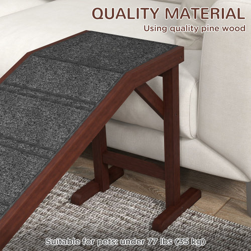 Carpeted Pet Ramp for Beds